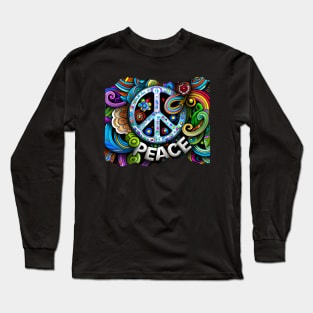 Rainbow PEACE Symbol Long Sleeve T-Shirt